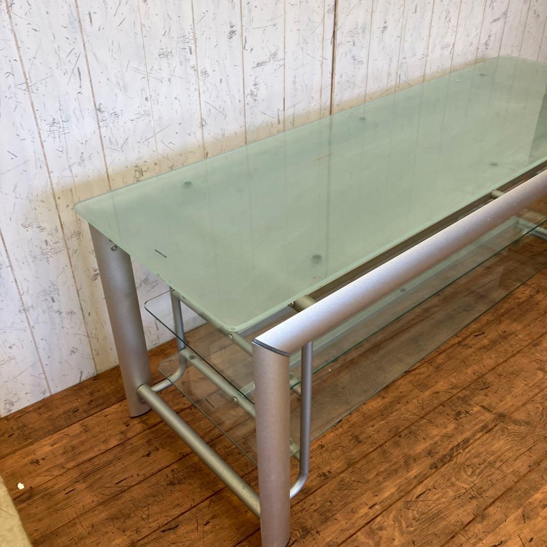 ハヤミ工業 ガラス天板 2段収納棚 テレビボード テレビ台 ディスプレイ台