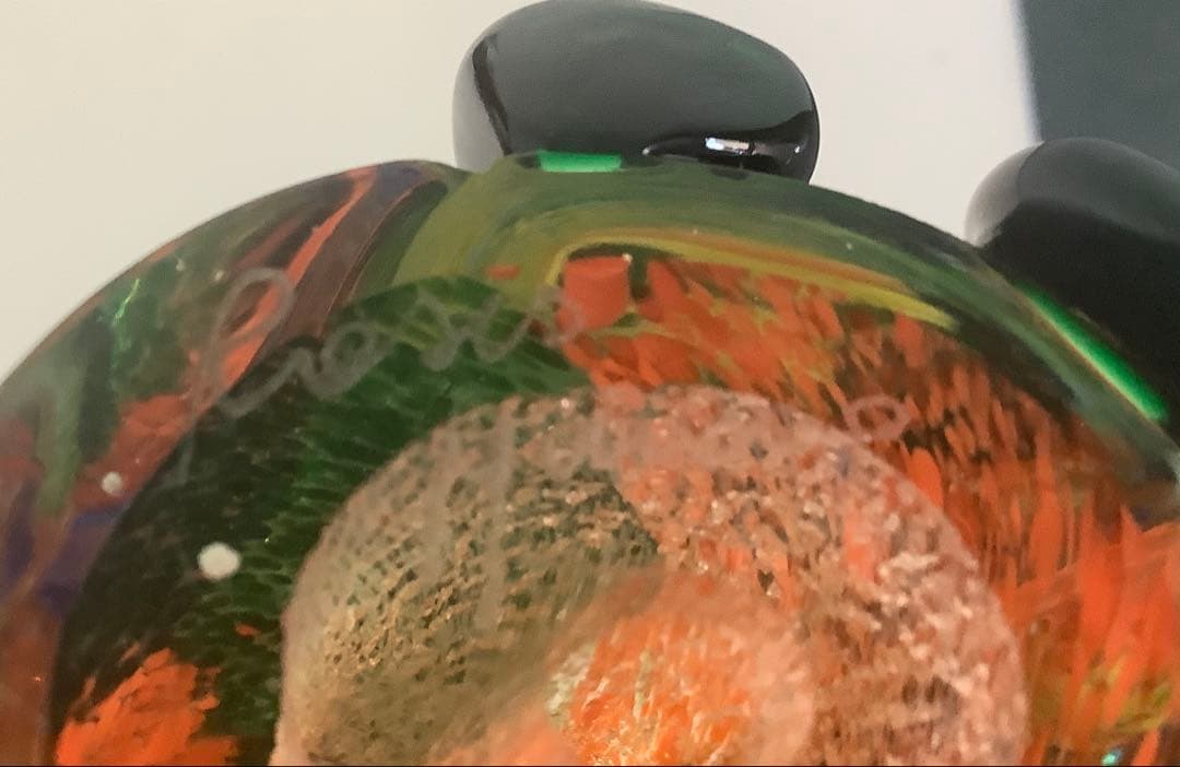 (美品)Murano glass ムラーノガラス　猫の置物職人サイン入り(底)