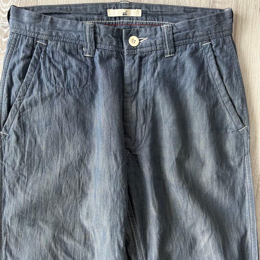 45rpm コットン リネン インディゴ チノパン30 シャンブレー アメカジ