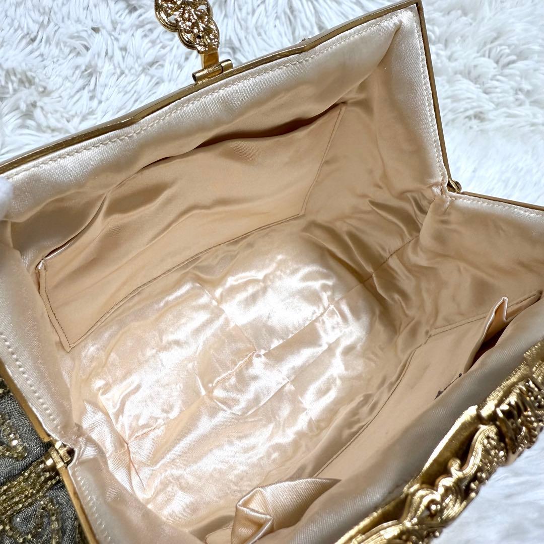 美品 花井幸子 YUKIKO HANAI ビーズ 刺繍 パーティー バッグ 和装