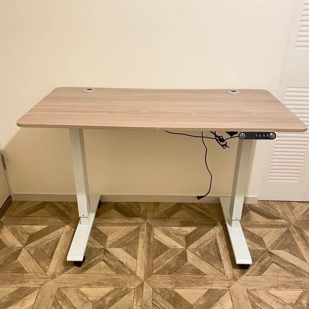 電動昇降デスク パソコンデスク無段階昇降 調整範囲69〜115cm 天板脚セット