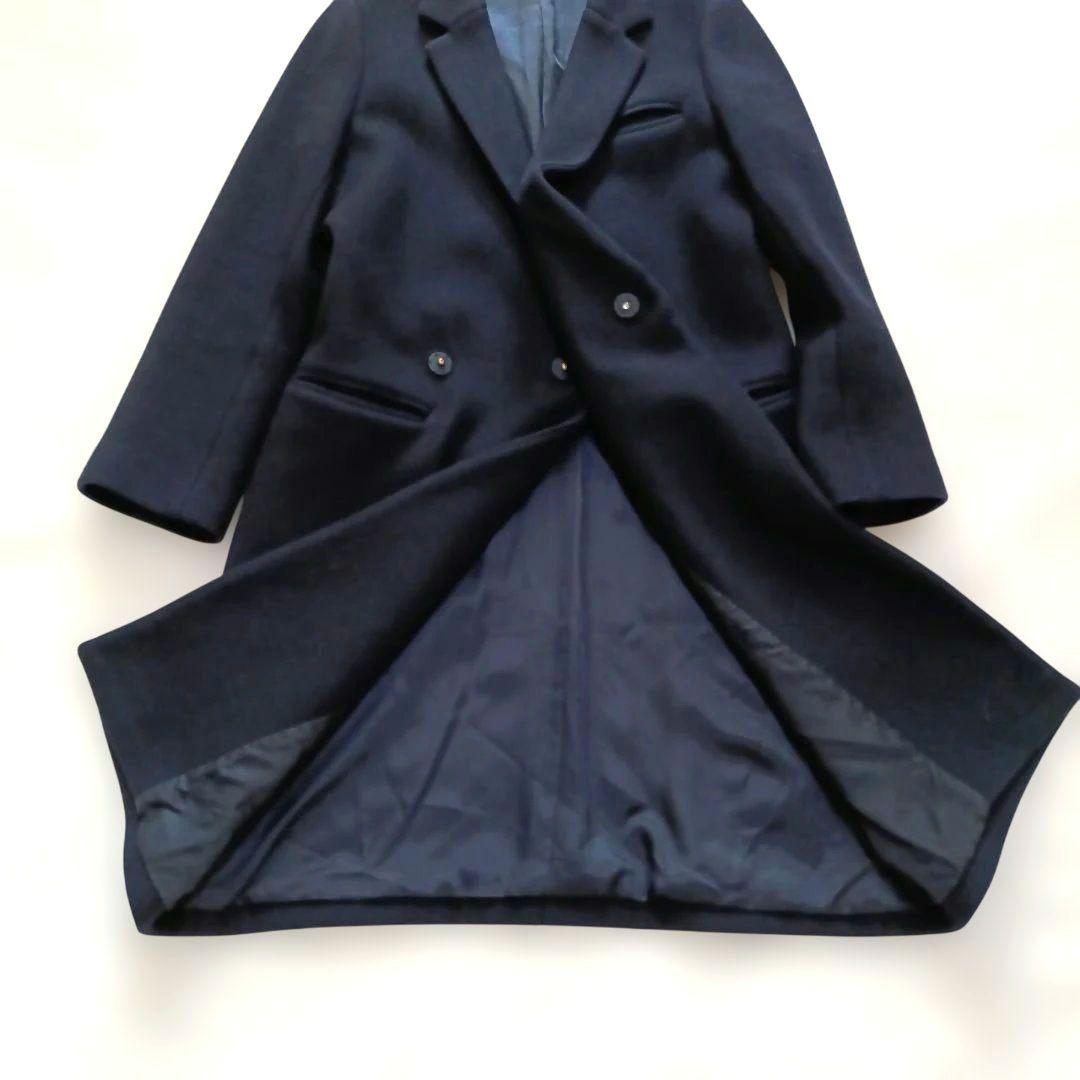 美品 haunt ハウント ウール カシミヤ チェスターコート 38 ネイビー