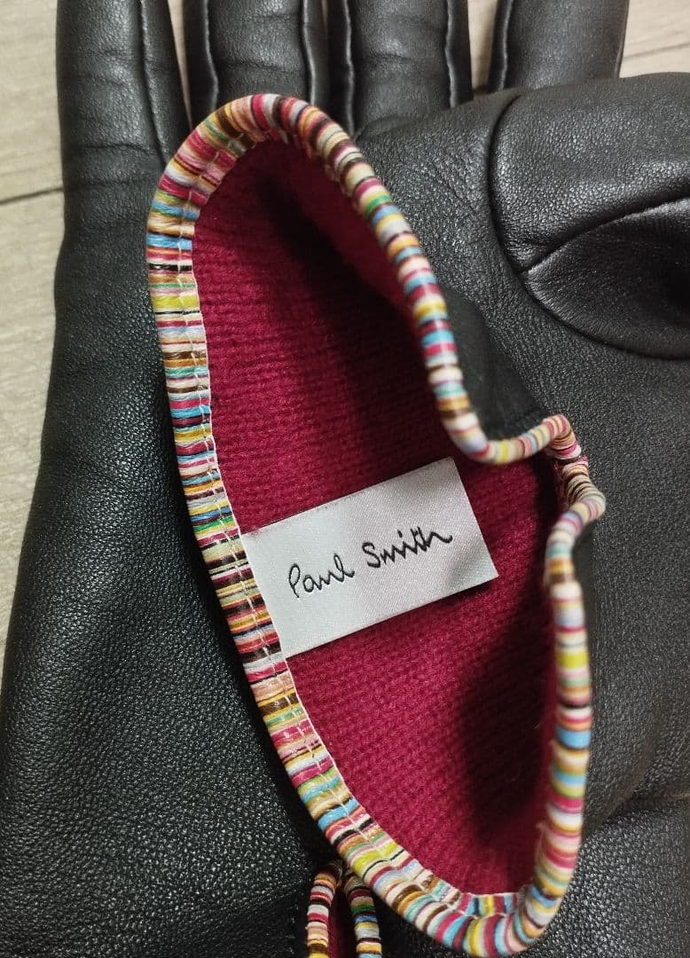 【美品】ポールスミス ラムレザー グローブ 手袋 ブラック　本革