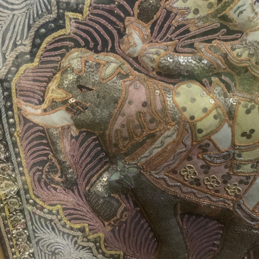 インドの伝統アート 象と騎士の絵