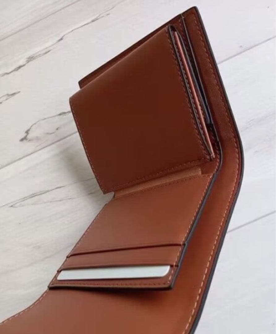 セリーヌ レザー 三つ折り財布 ブラウン ゴールド金具