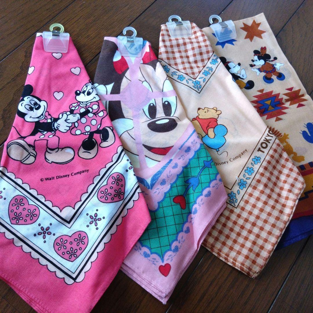 ディズニーランド バンダナ ハンカチ 4点セット 平成レトロ