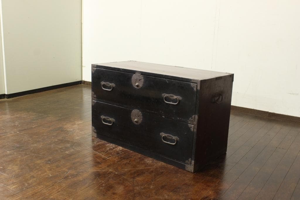 古い時代箪笥 丸金具/和風/古家具/陳列台/和家具/和骨董/店舗什器/ローボード
