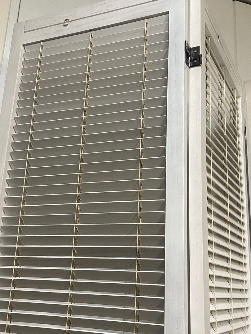 北欧レトロ 木製フレーム 4連 ブラインドパーティション パーテーション 衝立