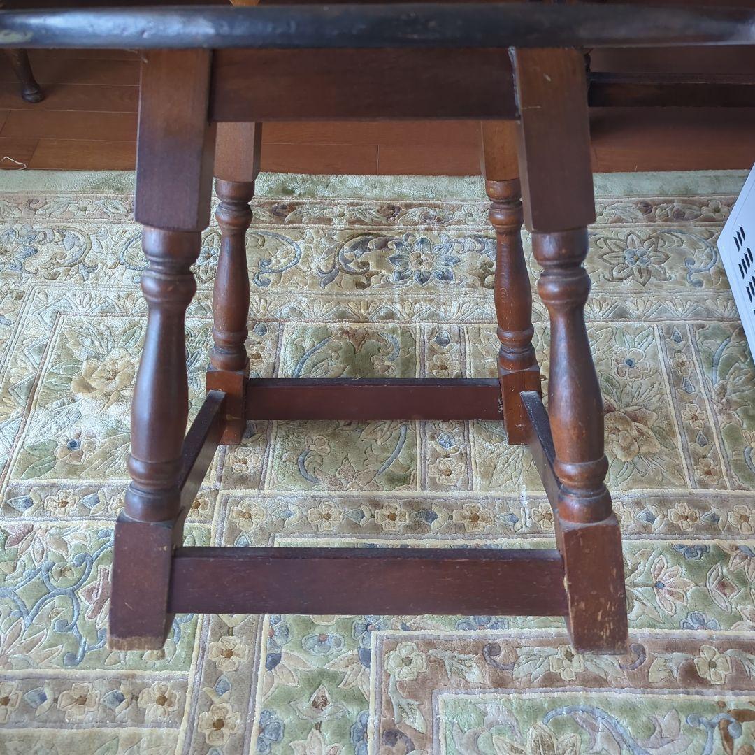 円形木製テーブル ダークブラウン