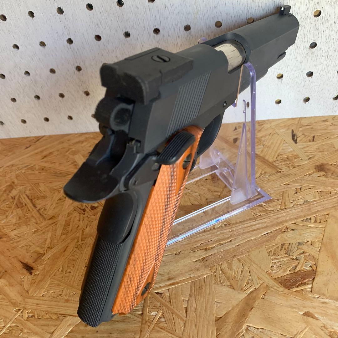 S2S M1911 ハンドガン エアコッキング ブラック 木製グリップ