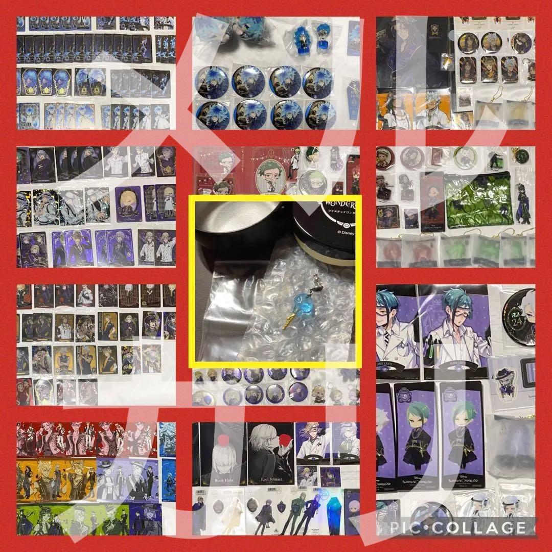 ツイステ　Q-pot アクスタ　缶バッジ　バースデー　ナムコ　イデア　フィギュア