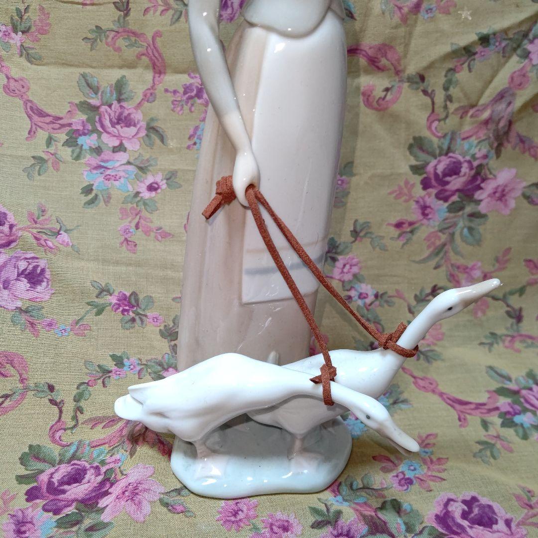 アンティーク雑貨 LLADRO Girl With Two Geese 28cm