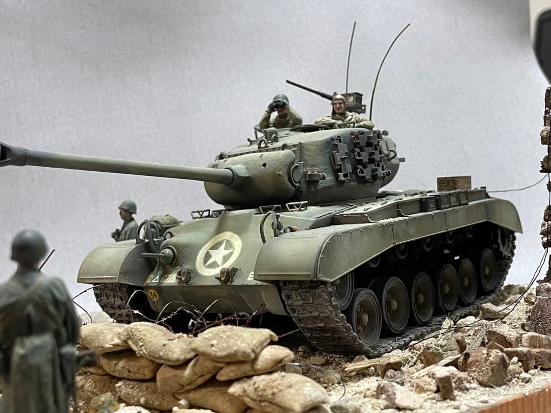 【ご依頼品】　1/35 US M26パーシングと兵士