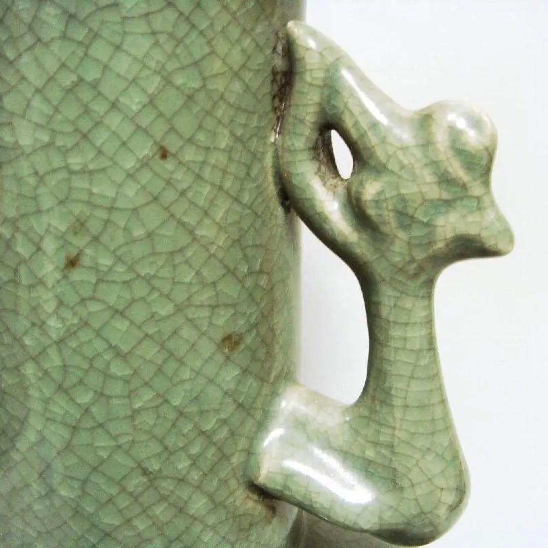 136『中国美術 青磁 花入壺』　　/骨董品 古美術 古玩 アンティーク