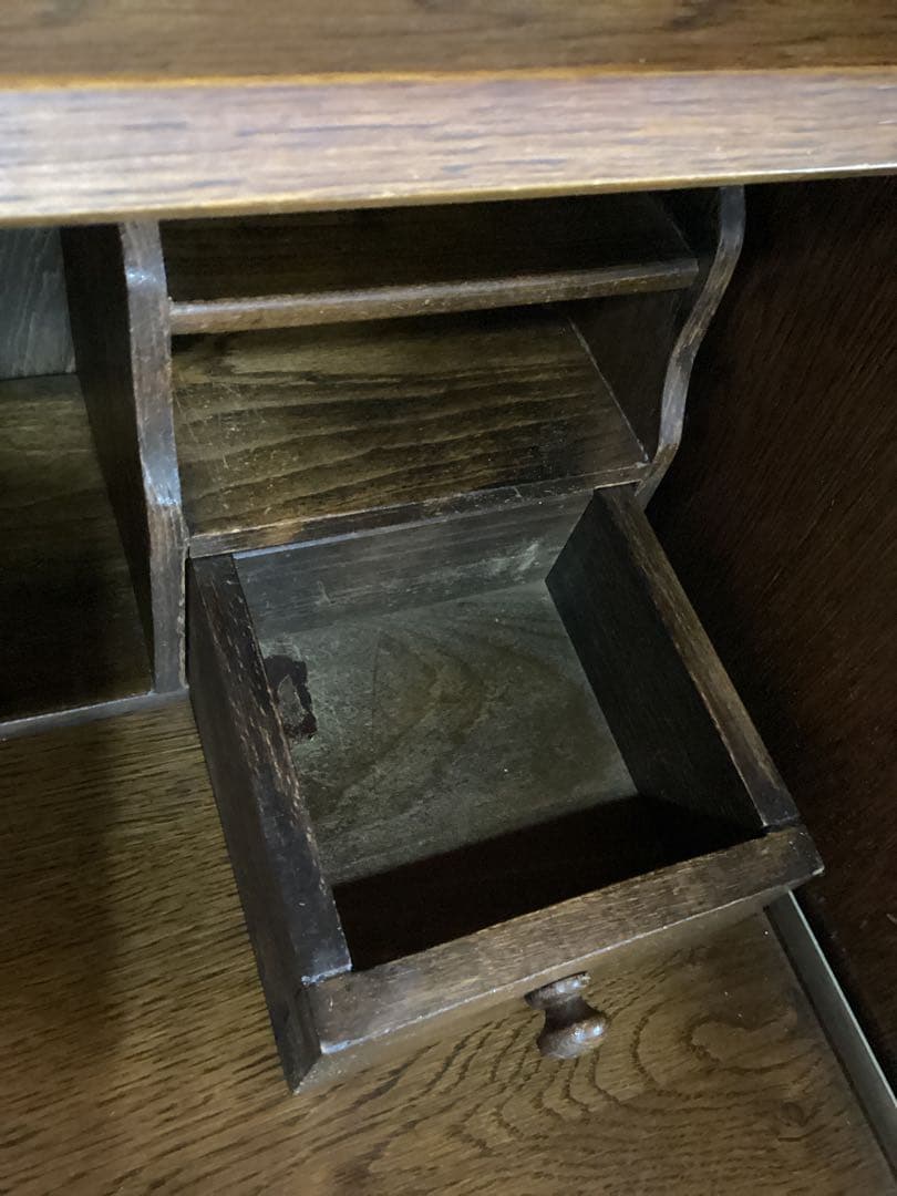 イギリスアンティーク　ライティングビューロー　デスク　キャビネット