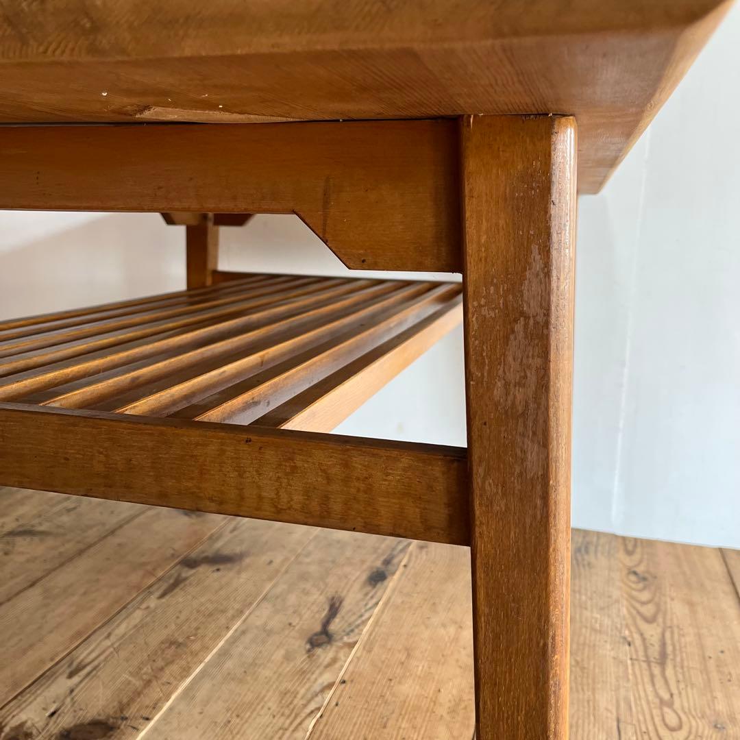 アンティーク テーブル オーク材 パイン材 机 4人掛け ナチュラル 無垢材