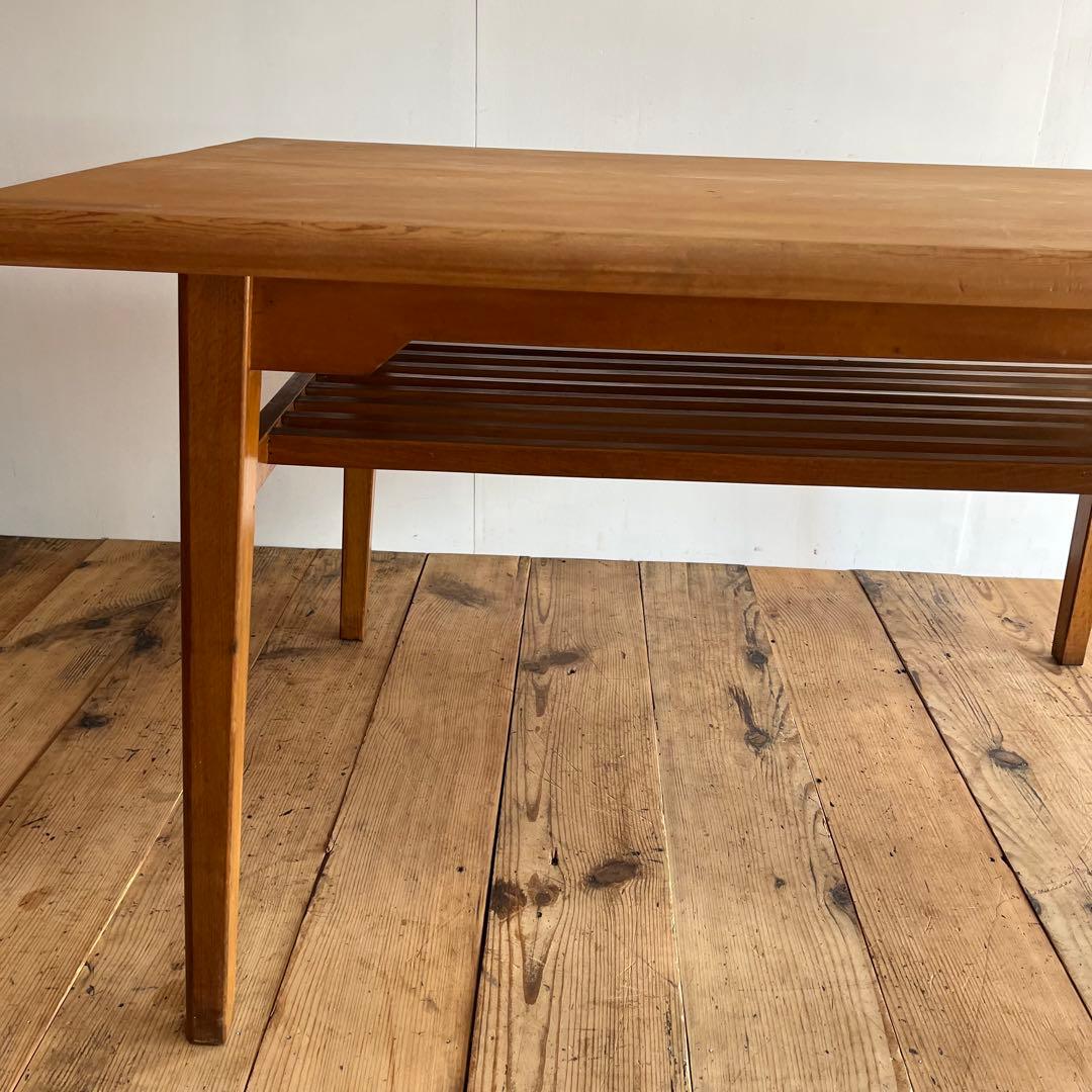 アンティーク テーブル オーク材 パイン材 机 4人掛け ナチュラル 無垢材