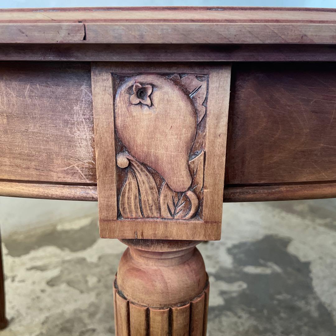 e0ビンテージ　オーバルダイニングテーブル　 剥離