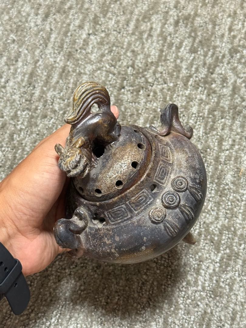 備前焼 獅子摘 三足 香炉 香道具茶道具文房具仏教美術