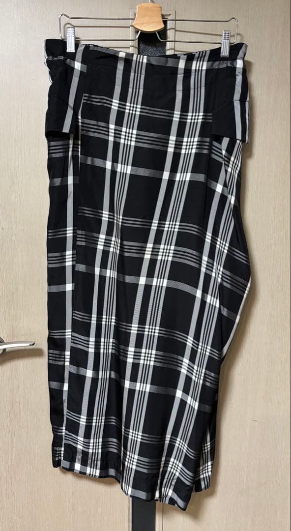 Y's モノトーンチェック柄 キュロットパンツ