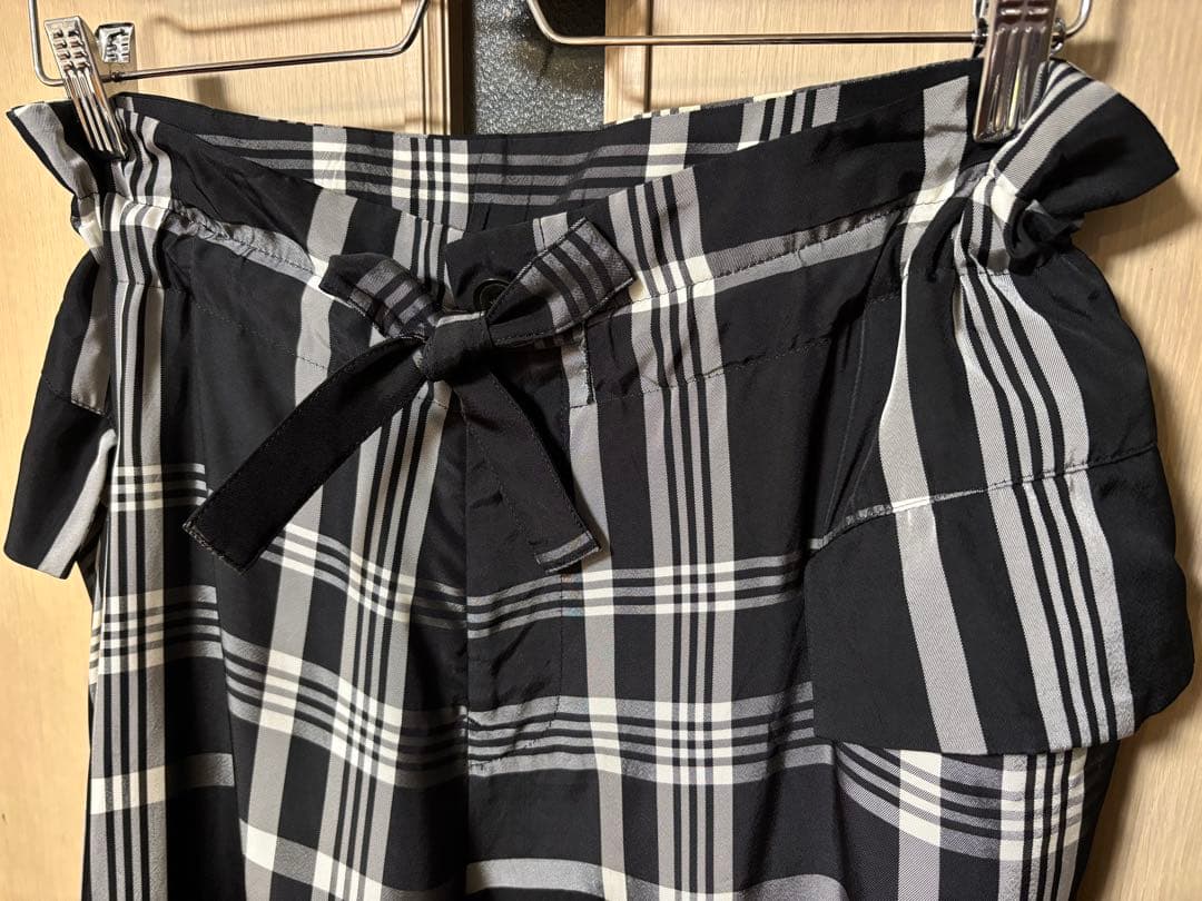 Y's モノトーンチェック柄 キュロットパンツ