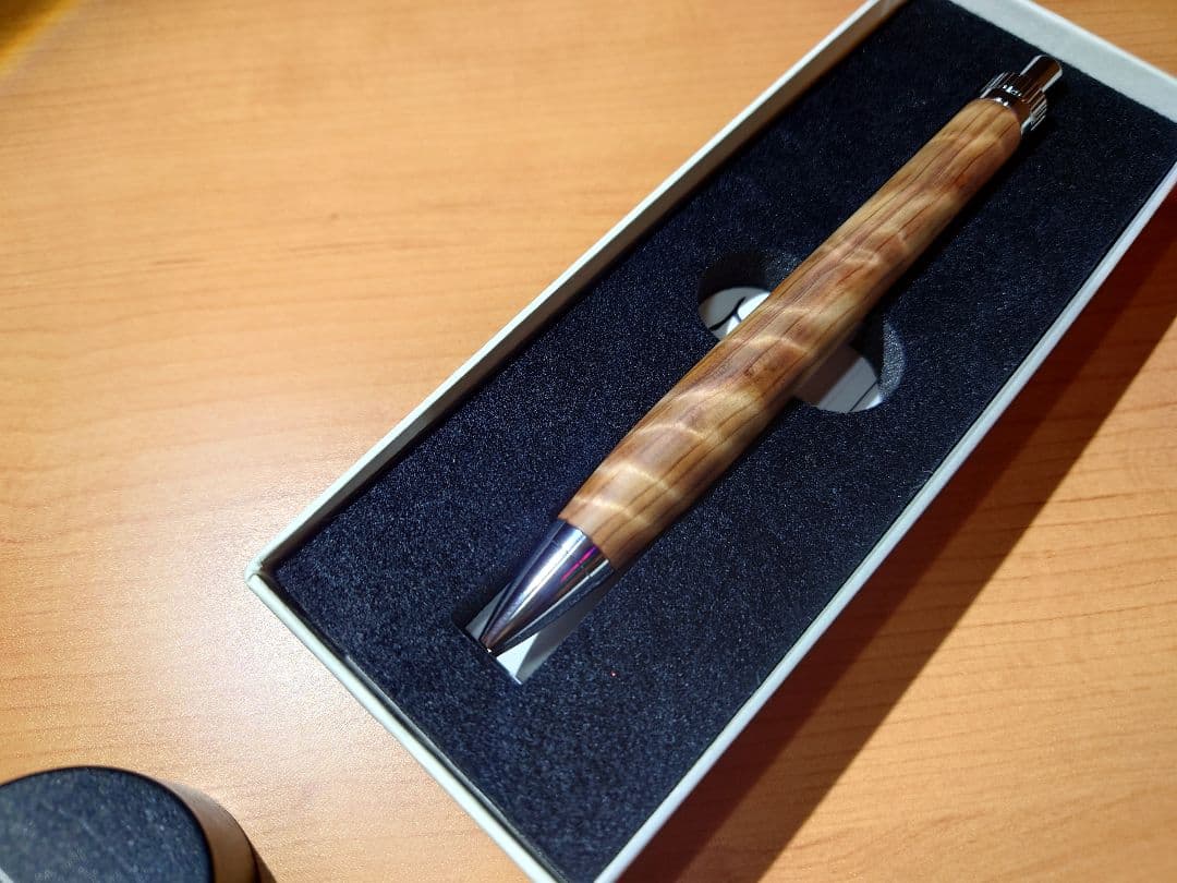 木軸ペン工房　金杢犀　杉　シャープペンシル　ボールペン　セット　縮杢　油杢