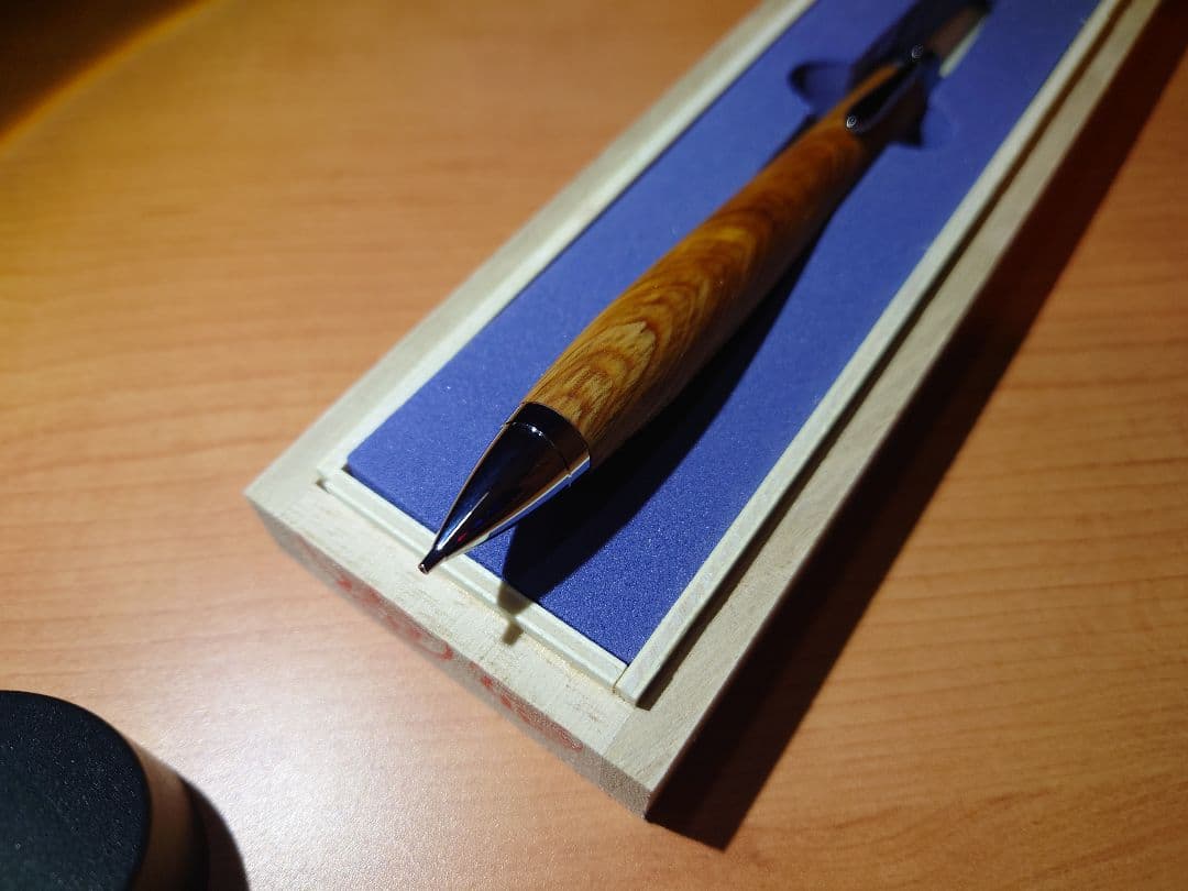 木軸ペン工房　金杢犀　杉　シャープペンシル　ボールペン　セット　縮杢　油杢