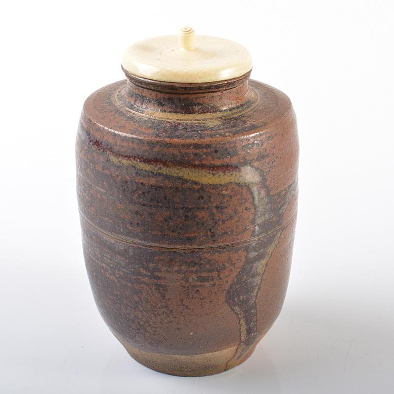 茶道具　瀬戸焼　古瀬戸　肩衝茶入　仕覆付　時代箱　M　R6265