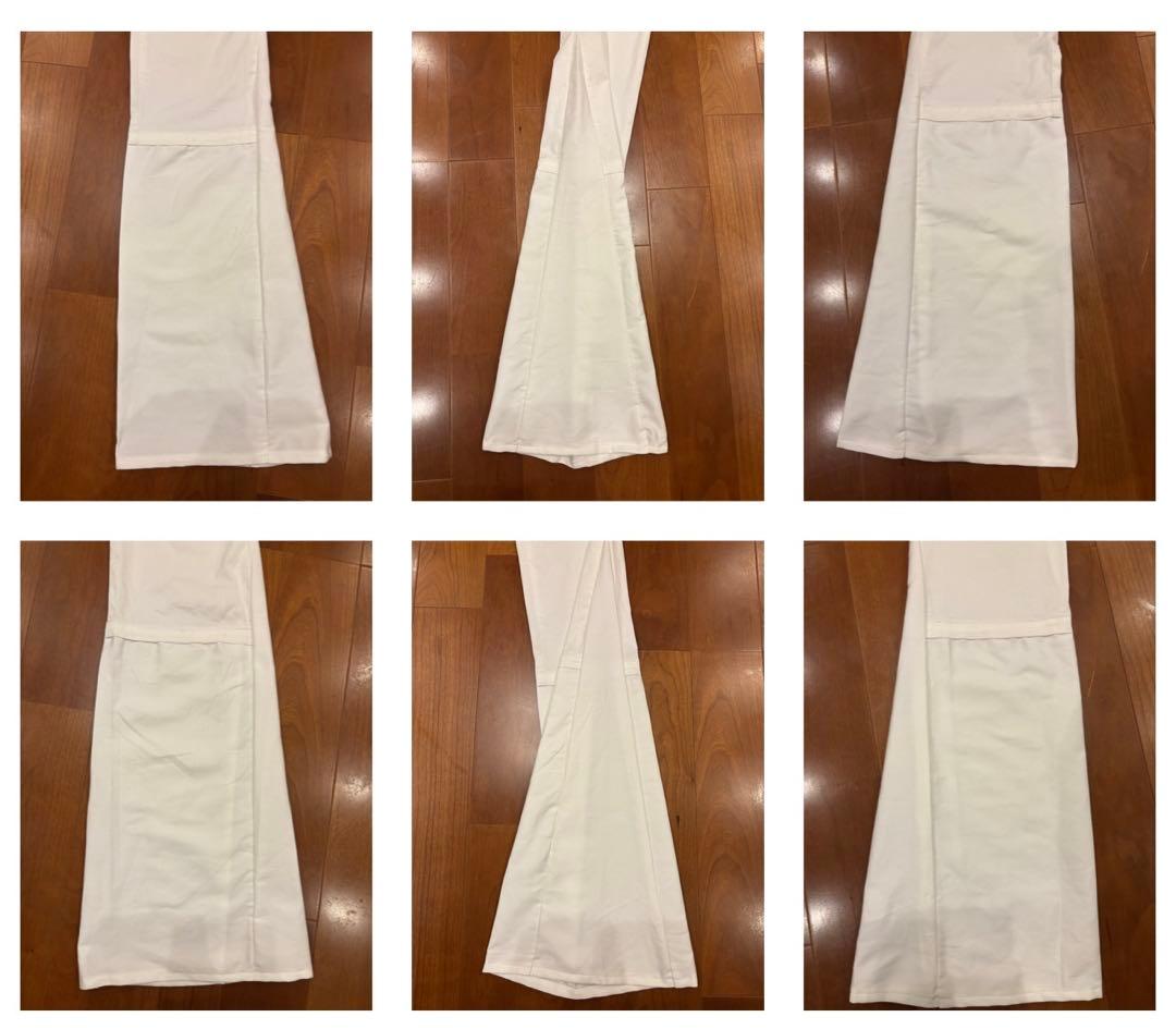 フレア　リメイク　ロングレングス　ブーツカット Y2K ベルボトム　ホワイト