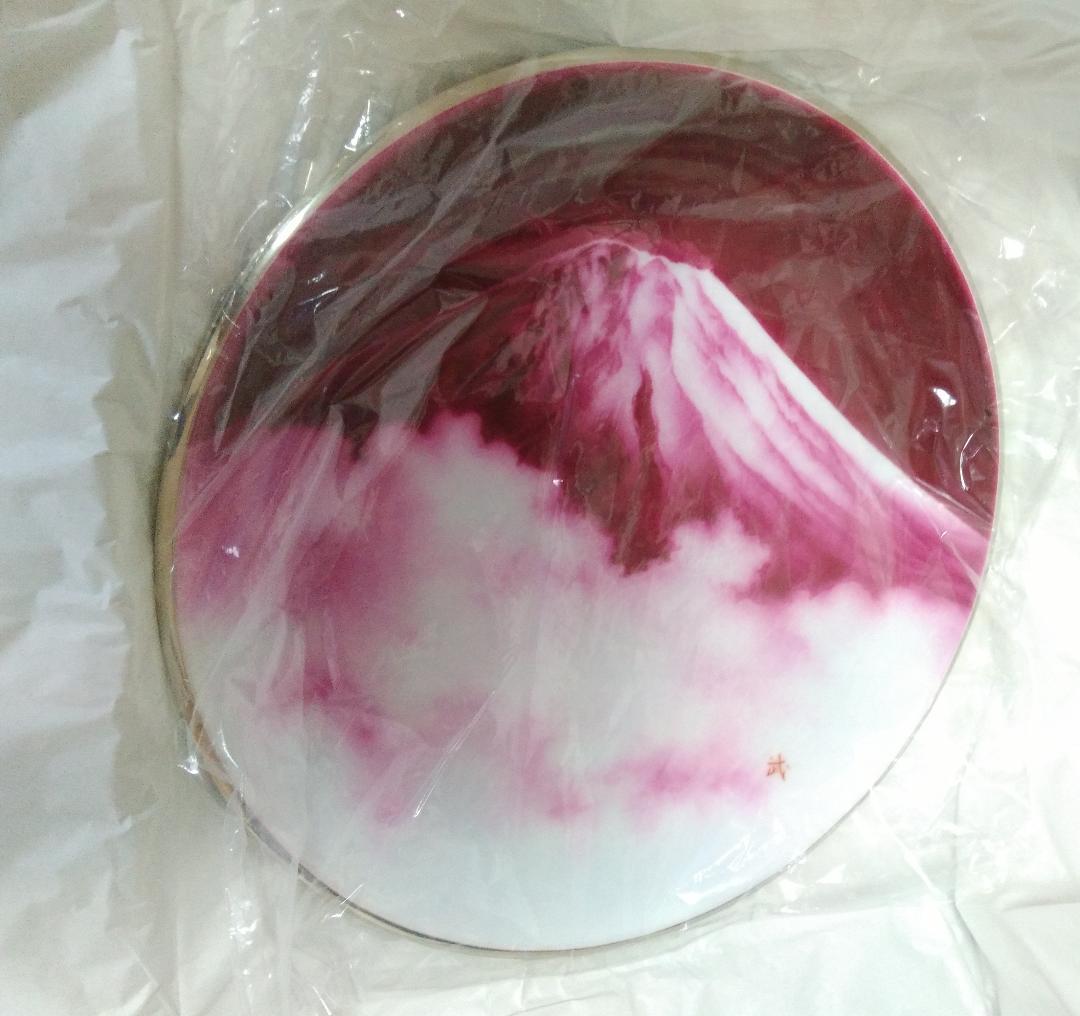 彩光舎 七宝焼き 15 丸赤富士 飾り皿 007-06