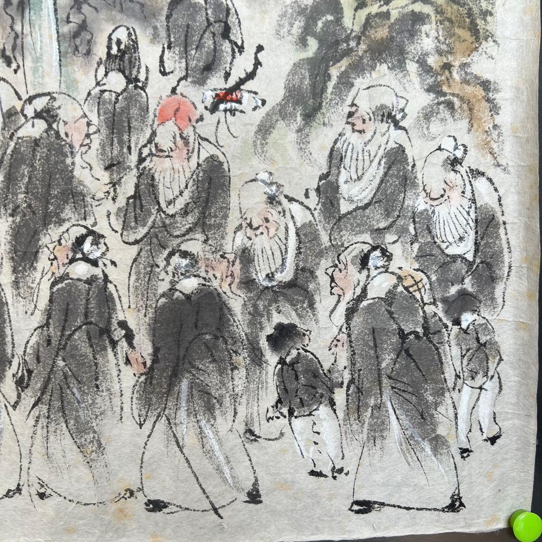 浅井茶山 品野茶山 龍翁庵 呉老賢人 肉筆画 真品 盆栽鉢 37.5*32cm