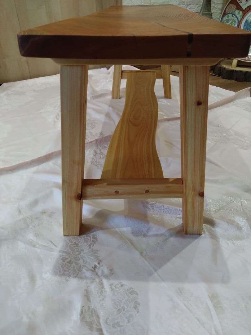 欅一枚板のベンチ75　Haru❕❕長寿のケヤキの杢目が綺麗に出ております。