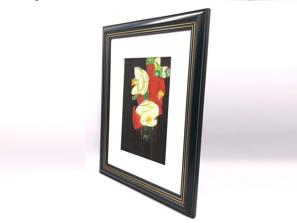 【 香月泰男 椿 】　肉筆油彩　1950年代