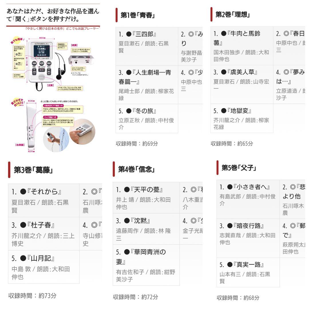 【新品未使用】 ユーキャン：やさしく聞ける日本の名作 どこでもお話プレーヤー