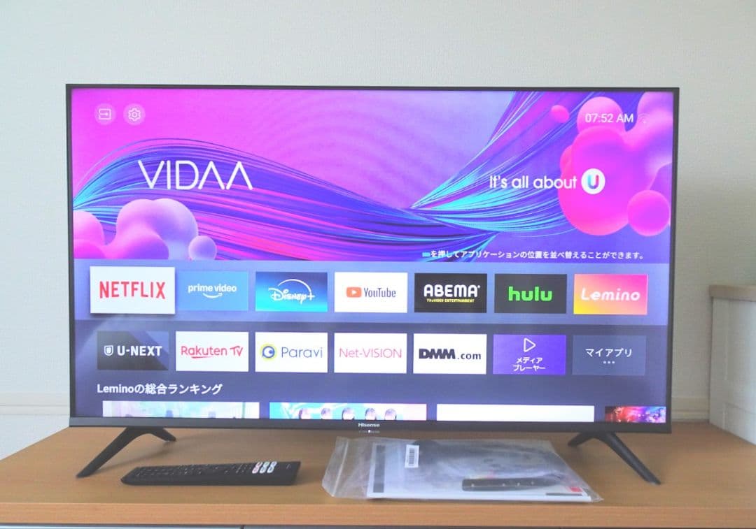 【美品】ハイセンス 40V型液晶テレビ40A40G 動画アプリ搭載 2022年製