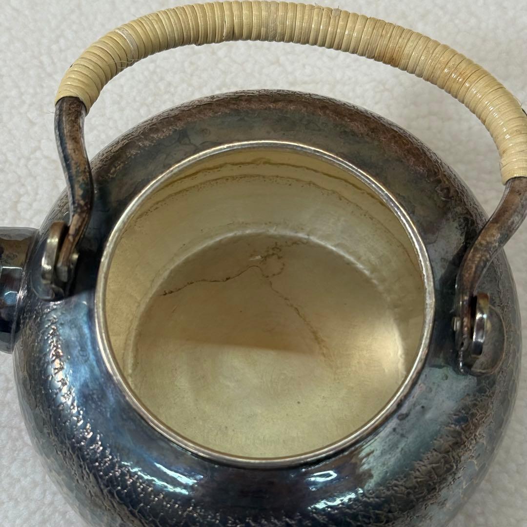 秀峯堂造 茶道具 銀いぶし仕上げ 急須