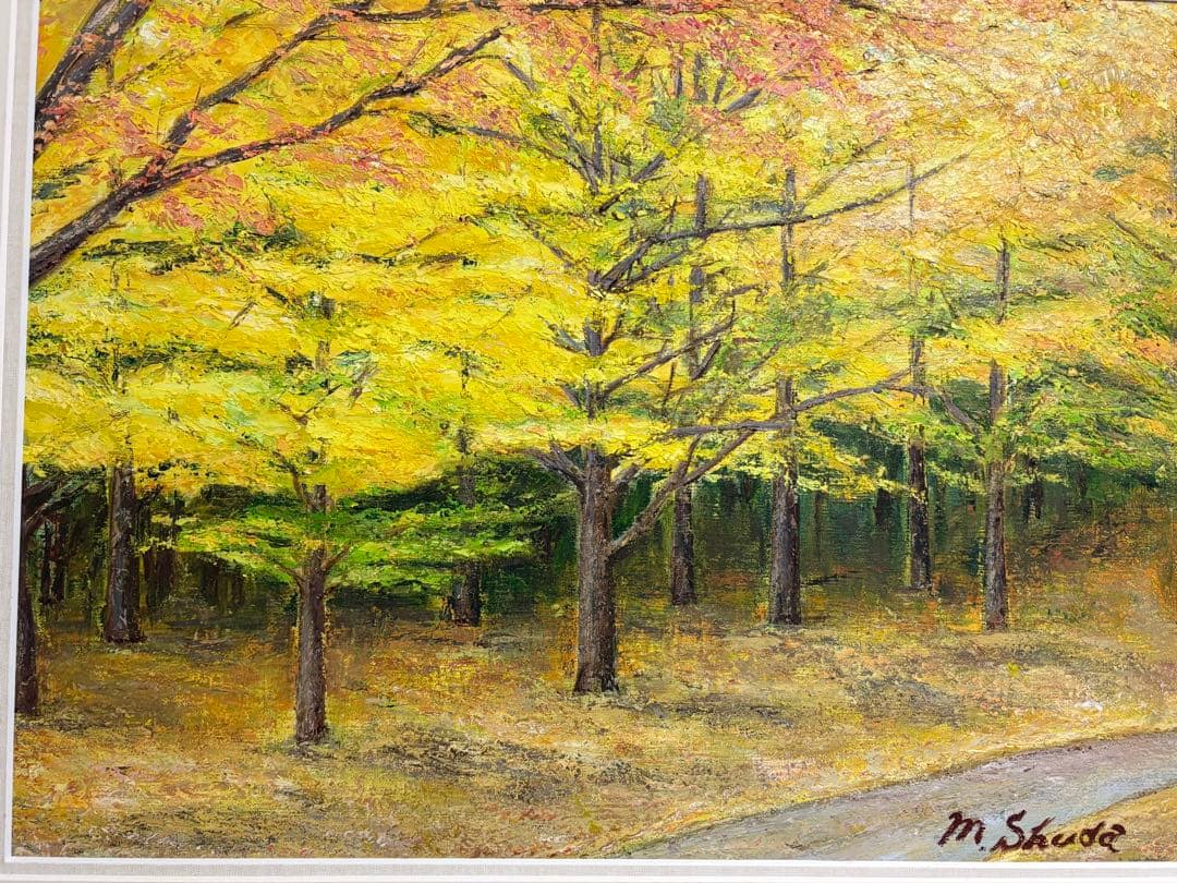 油彩原画『黄葉の小路』F12号　額装品