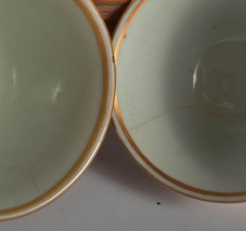 九谷焼　古九谷　大日本九谷製　赤絵金彩　玉露茶碗　煎茶器　5客　M　R4767