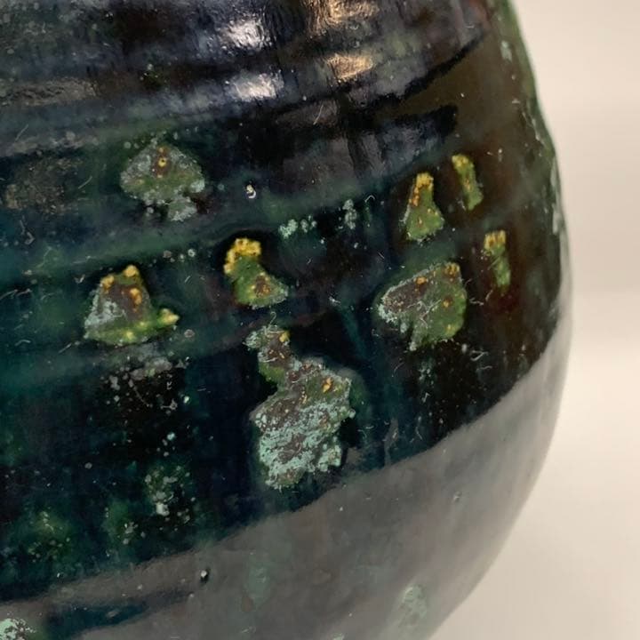 【花入れ15】青銅釉　加藤宇助　　高さ25㎝