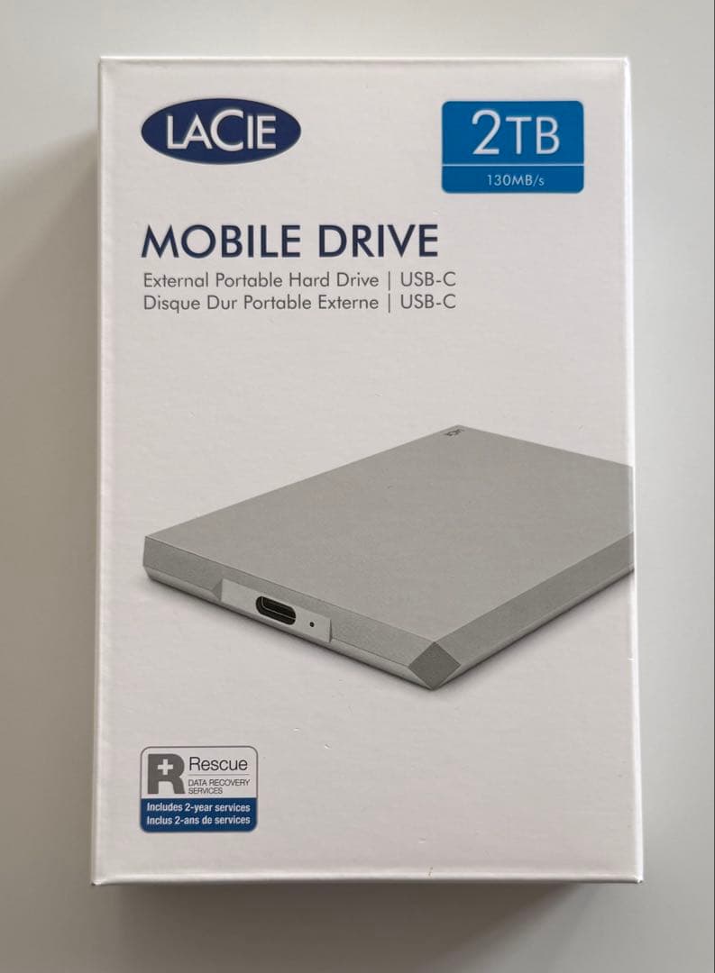 外付けハードディスク・ドライブ LACIE Mobile Drive 2TB USB-C