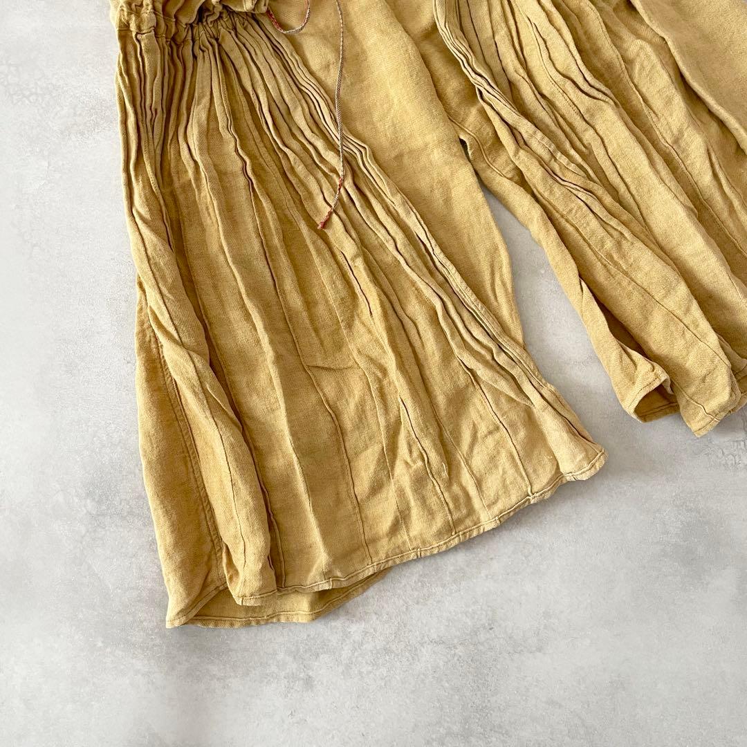 KAPITAL アミッシュパンツ ギャザー 変形 リネン ラップ ガウチョ 1