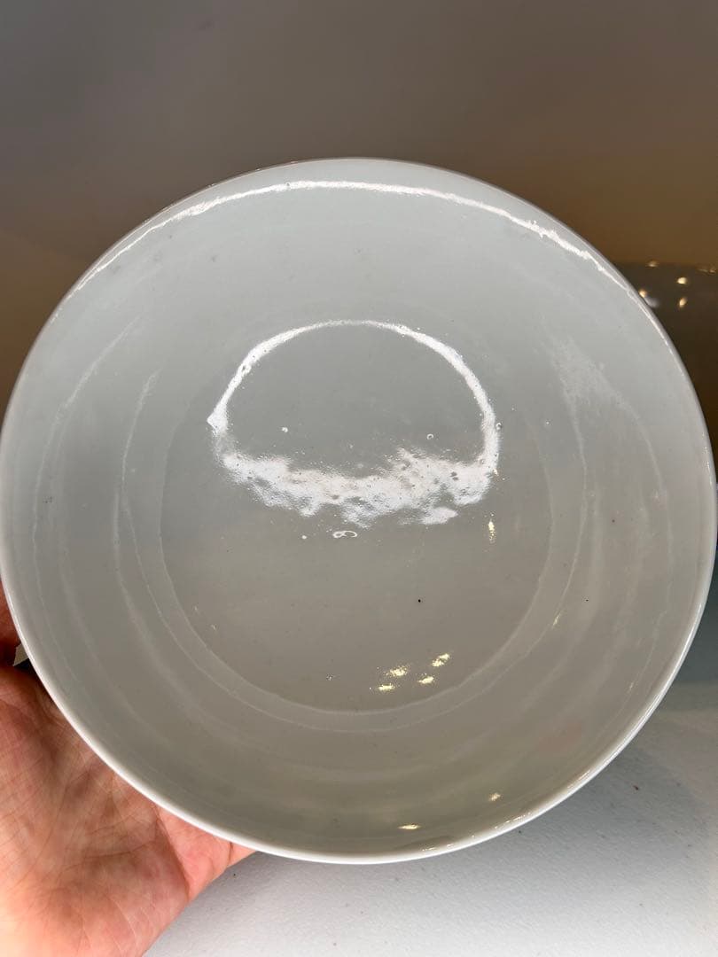 中国 清時代 大清光緒年製款 藍釉 蝶花文 彩絵 碗 一対