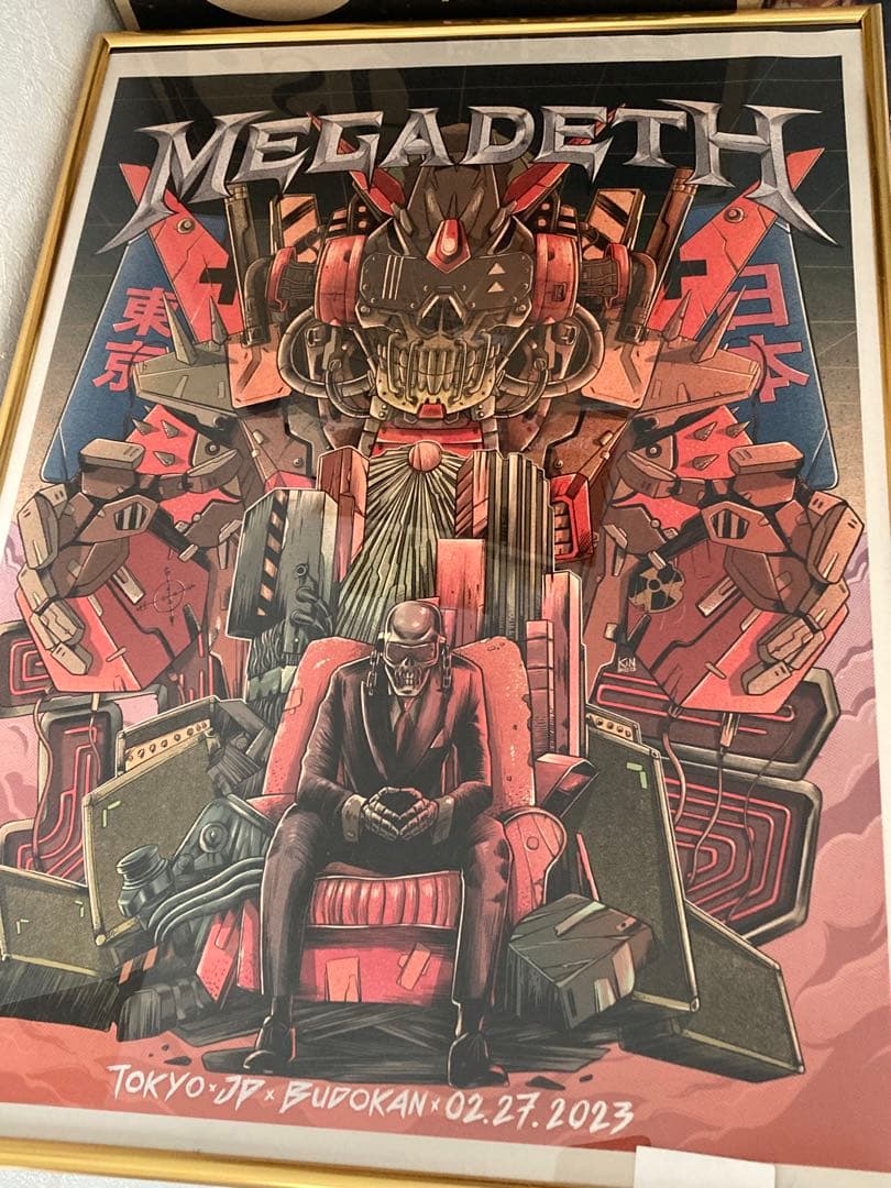 レア　200枚限定　メガデス リトグラフ　武道館　megadeth メタリカ