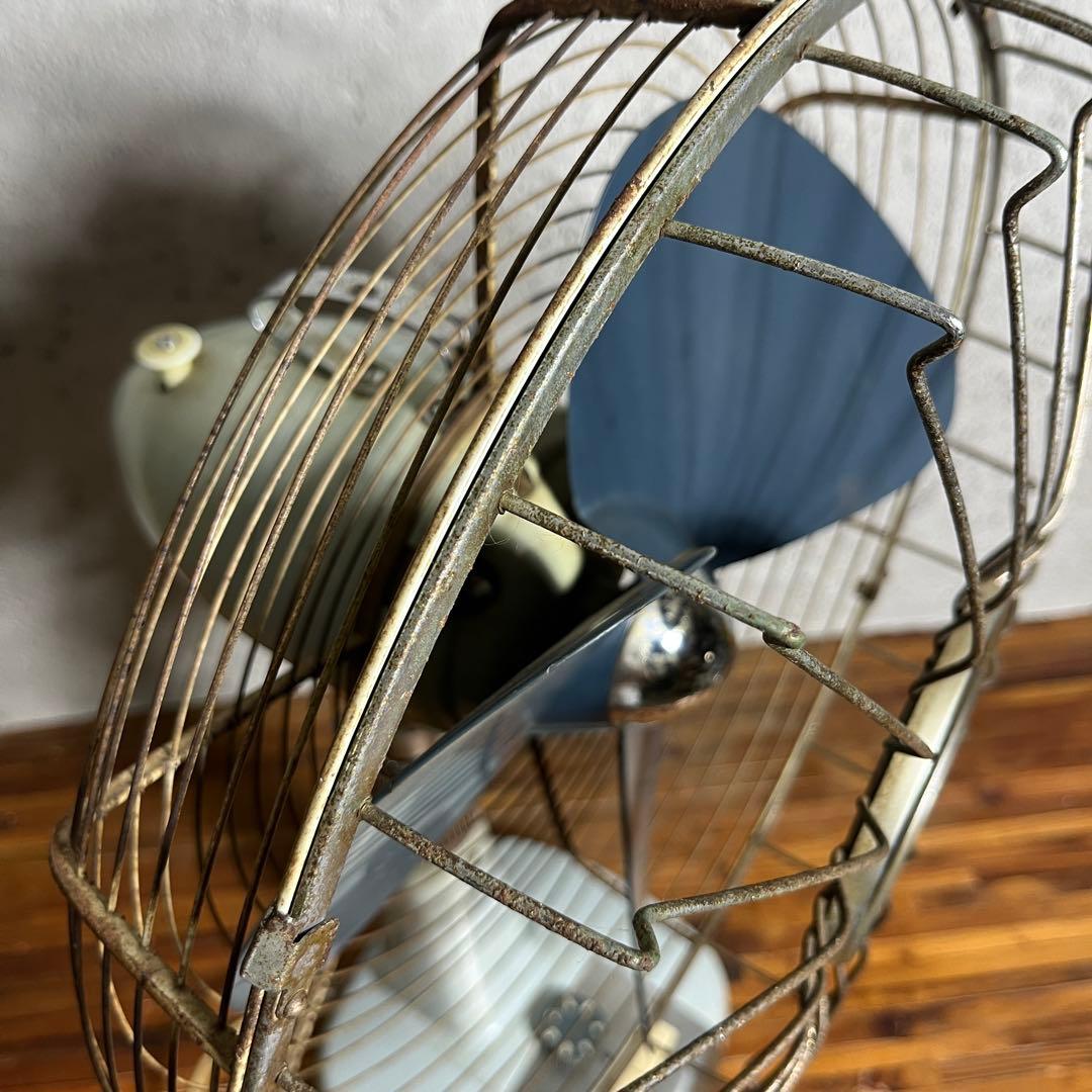 ☆超レア☆可動品☆富士電機☆ビンテージ扇風機☆タイマー付☆レトロ☆水色☆