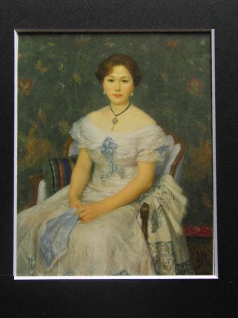 中山忠彦、碧い首飾り、希少な画集より、新品高級額・額装付