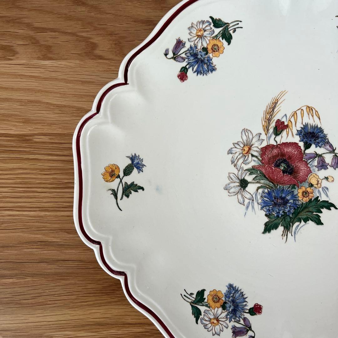 レア✨ フランス アンティーク サルグミンヌ 花リム アグレスト プレート 皿