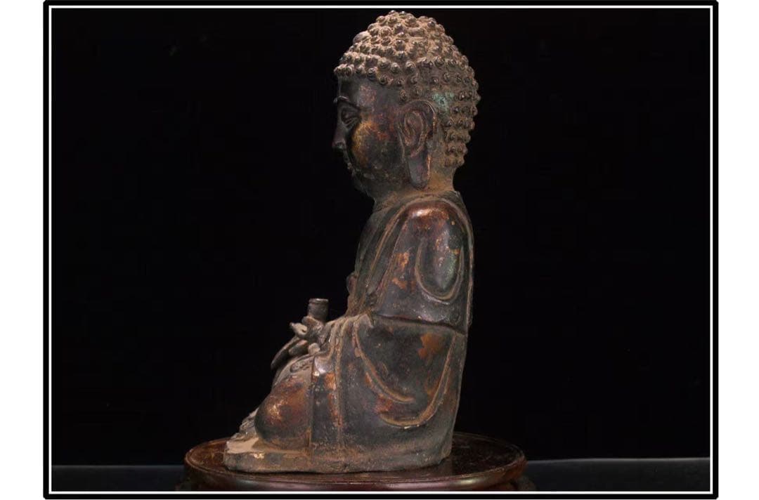 民間仕入れ品　美術館級中国明時代　銅製子如来様※激安骨董品G1145A12-2