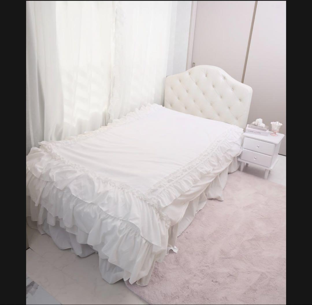 シングルベッドフレーム ホワイト キルティング