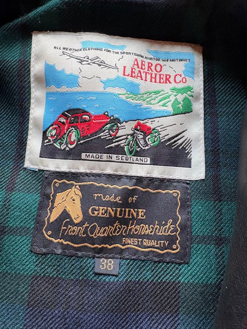 エアロレザー ホースハイド ハイウェイマン ライダース 馬革 稀少 美品 茶芯