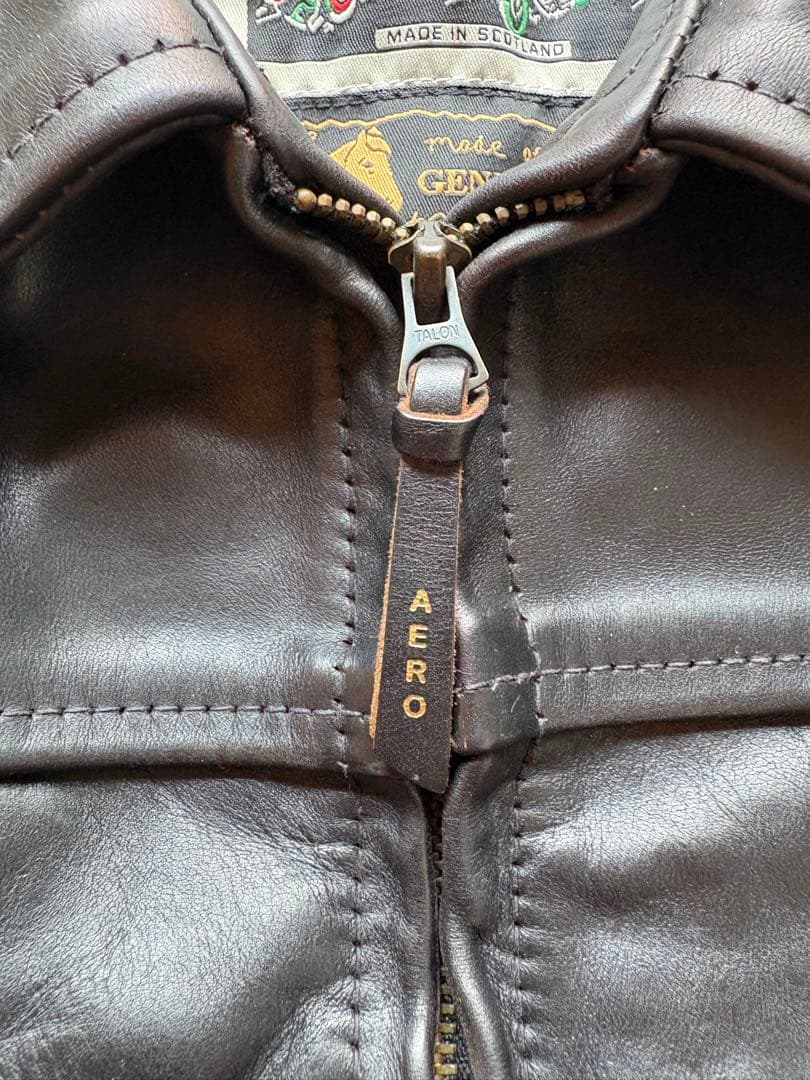 エアロレザー ホースハイド ハイウェイマン ライダース 馬革 稀少 美品 茶芯